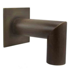 Deco 90 Degree Downspout w/ Square Backplate – 1.5″ Oil Rubbed Bronze Finish Right Profile View