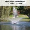 Image of Kasco 1HP Decorative Fountain 4400JF Operating in a Pond Showing Linden Pattern 115V/230V