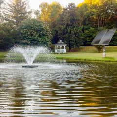 Scott Solar Powered Aerator Shown with the Solar Panel Operating in a Pond  15001